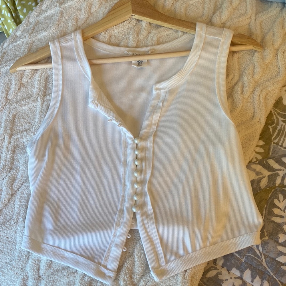 White and Pearl crop top